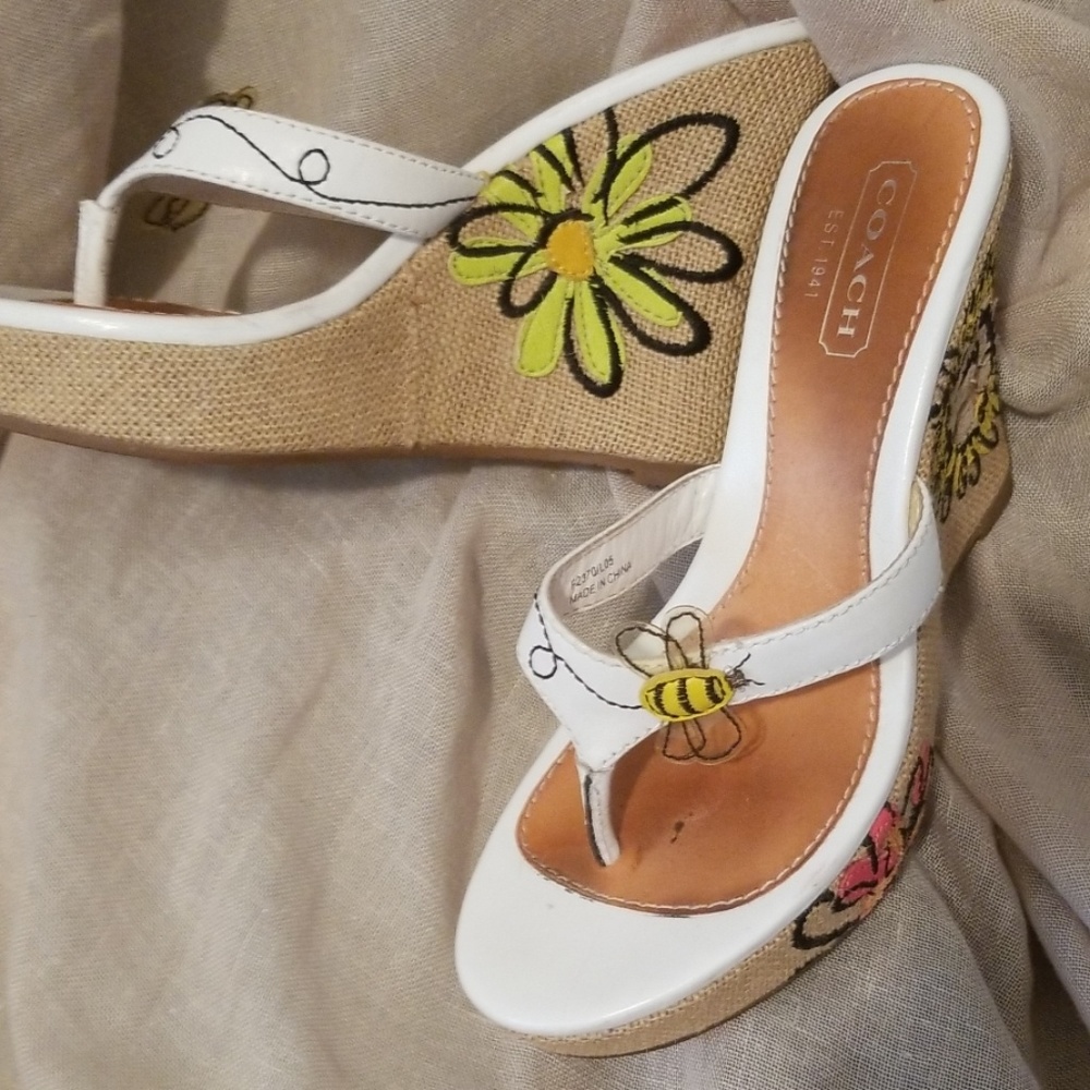 Coach Mattie wedge flip flops 5.5